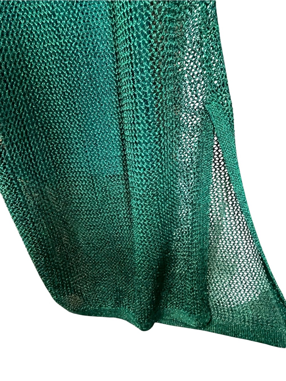 a.new day Emerald Green Metallic Crochet Maxi Dress - Size M - Picture 7 of 9